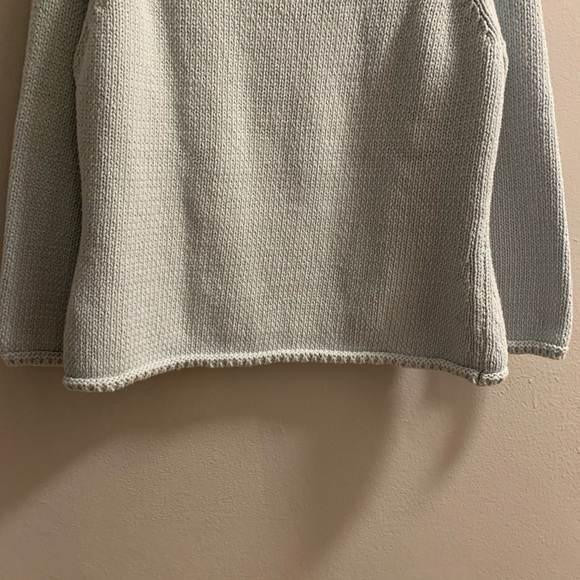 Garnet Hill Cotton Knit Blue Long Sleeve Sweater - Picture 3 of 6